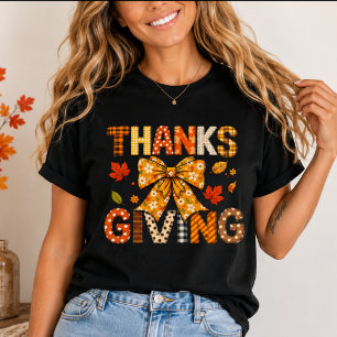 Coquette Bow Thanksgiving Thanksgiving Gift T-Shirt