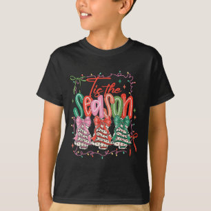 Coquette Bow Tis The Season Christmas Tree Cakes C T-Shirt