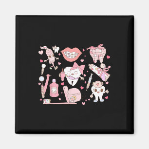 Coquette Bow Tooth Dental Squad Valentine Day Dent Magnet