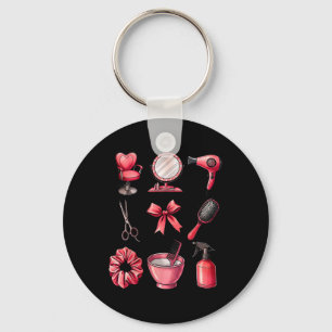 Coquette Bow Valentine Hair Stylist Hairdresser Co Key Ring