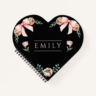 Coquette bow watercolor  notebook