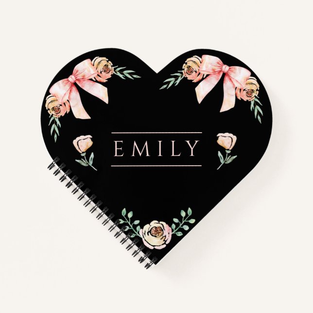 Coquette bow watercolor  notebook (Front)