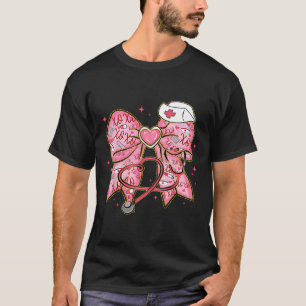 Coquette Bow Xoxo Nurse Valentines Day Stethoscope T-Shirt