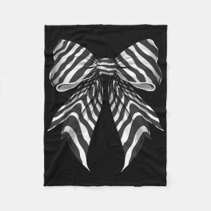 Coquette Bow Zebra Skin Pattern Cute Halloween Cos Fleece Blanket