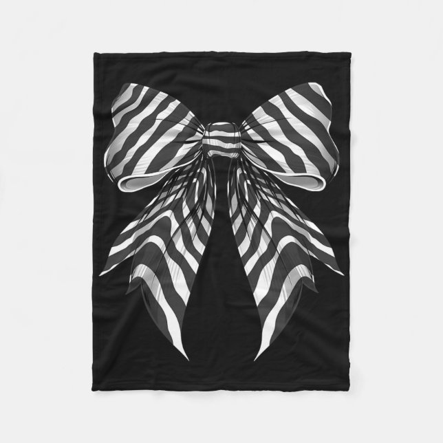 Coquette Bow Zebra Skin Pattern Cute Halloween Cos Fleece Blanket (Front)