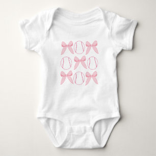 Coquette Bows & Baseball Baby Shower Gift Bodysuit