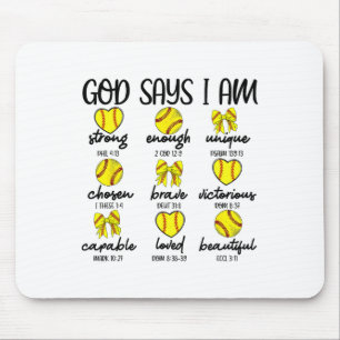 Coquette Bows God Say I Am Christian Softll Bible Mouse Pad