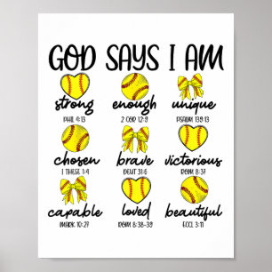 Coquette Bows God Say I Am Christian Softll Bible Poster