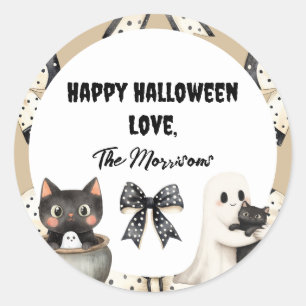 Coquette Bows Halloween Classic Round Sticker