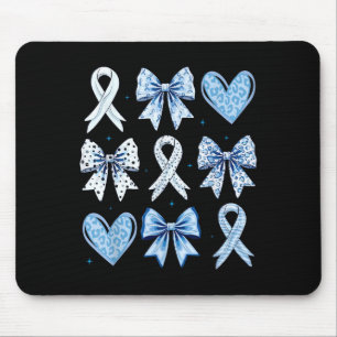 Coquette Bows Heart Ribbon Diabetes Awareness T1d Mouse Pad