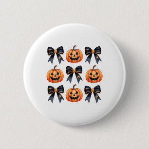 Coquette Bows Pumpkin Halloween Fall Autumn Thanks 6 Cm Round Badge