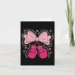Coquette Boxing Gloves Pink Ribbon Breast Cancer A Card