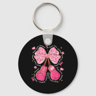 Coquette Boxing Gloves Pink Ribbon Breast Cancer A Key Ring