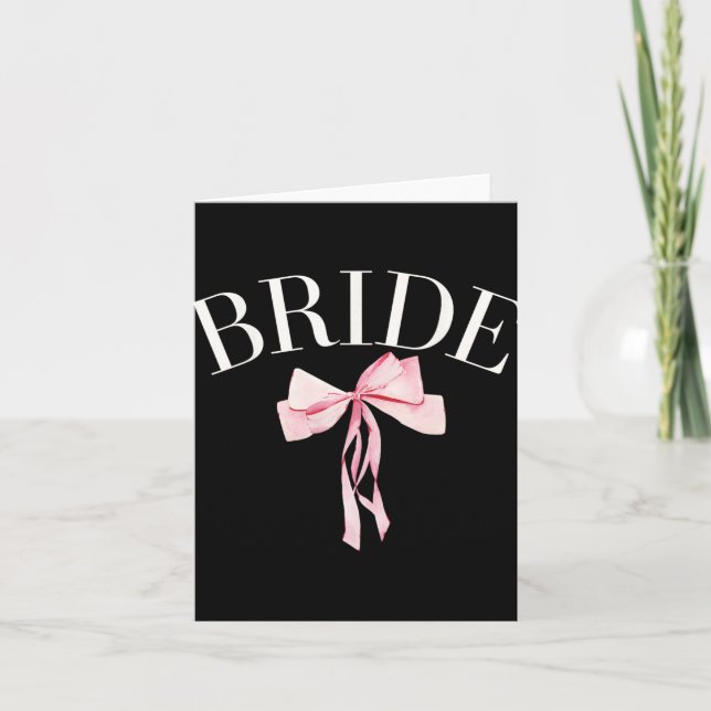 Coquette Bride With Coquette Bows Engagement Brida Card (Front)