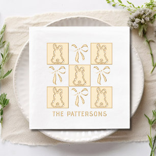 Coquette Bunnies Bows Easter Personalised Name Foil Napkins