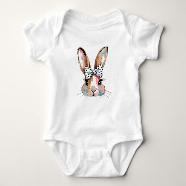 Coquette Bunny Bow Easter Bodysuits & One-Pieces (Front)