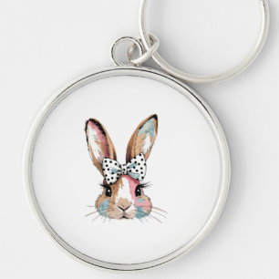 Coquette Bunny Bow Easter Keychain – Cute & Chic