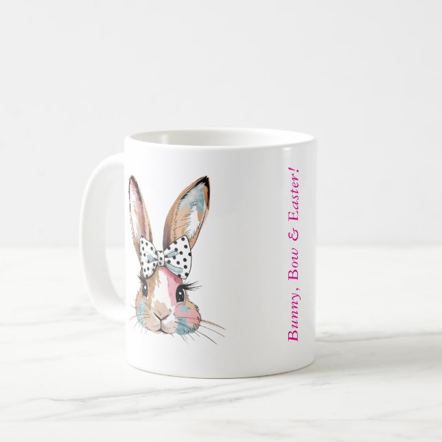 Coquette Bunny Bow Easter Mug  (Front Left)