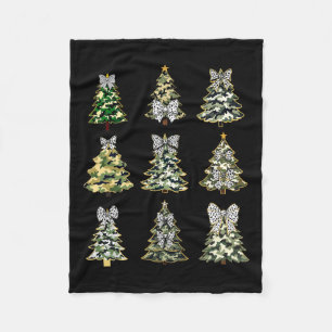 Coquette Camo Christmas Tree Bow Camouflage Huntin Fleece Blanket