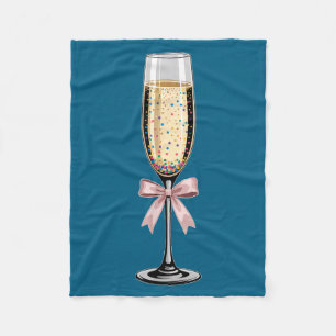 Coquette Champagne Gl Happy New Year 2026 Party Wo Fleece Blanket