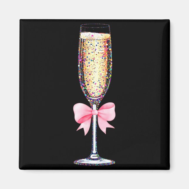 Coquette Champagne Gl Happy New Year 2026 Party Wo Magnet (Front)