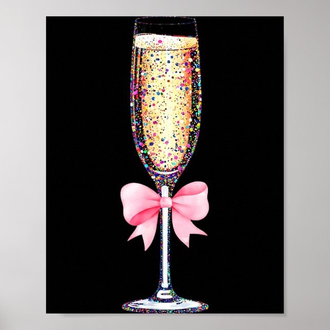 Coquette Champagne Gl Happy New Year 2026 Party Wo Poster (Front)