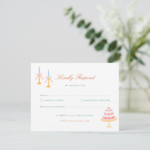 Coquette Charm Handpainted Wedding RSVP Card