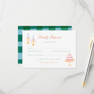 Coquette Charm Handpainted Wedding RSVP Card