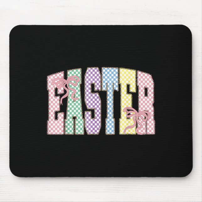Coquette Checkered Easter Day Spring Easter Pastel Mouse Pad (Front)