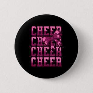 Coquette Cheer Bow Cheerleading Team Spirit Sport 6 Cm Round Badge