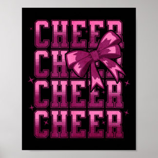 Coquette Cheer Bow Cheerleading Team Spirit Sport  Poster