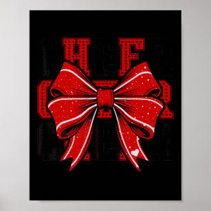 Coquette Cheer Bow Funny Sport Cheerleader Cheerle Poster