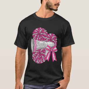 Coquette Cheer Bow Pink Cheerleader Sport Cheerlea T-Shirt