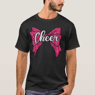 Coquette Cheer Bow Pink Funny Sport Cheerleader T-Shirt