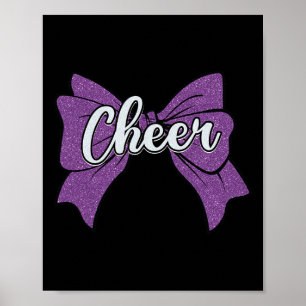 Coquette Cheer Bow Purple Sport Cheerleader Cheerl Poster