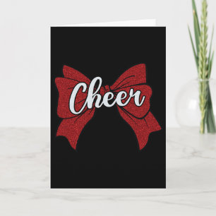 Coquette Cheer Bow Red Funny Sport Cheerleader Che Card