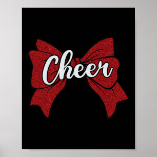 Coquette Cheer Bow Red Funny Sport Cheerleader Che Poster