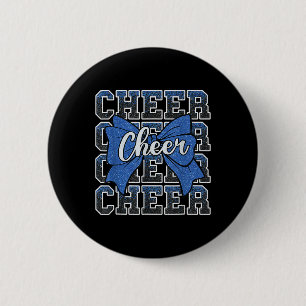 Coquette Cheer Bow Sport Cheerleader Cheerleading  6 Cm Round Badge