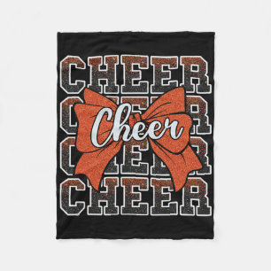 Coquette Cheer Bow Sport Cheerleader Cheerleading  Fleece Blanket