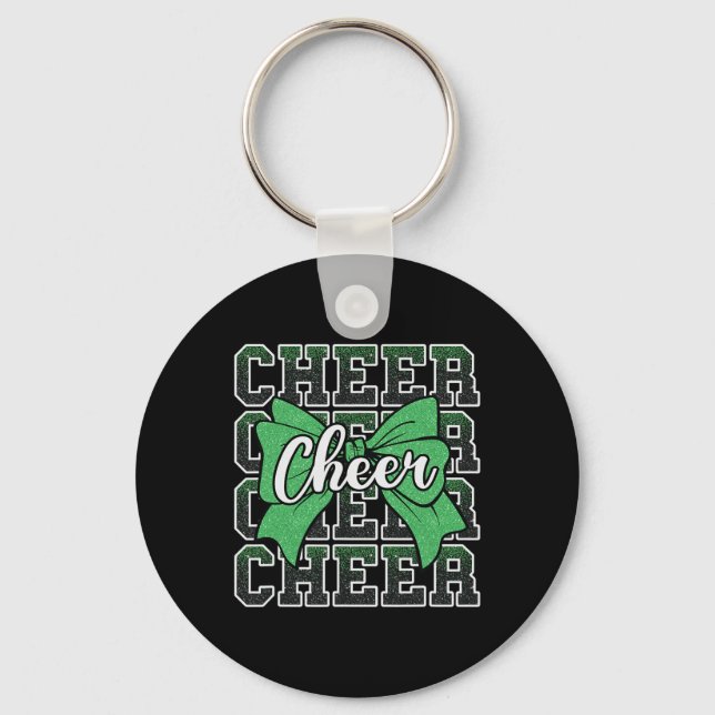 Coquette Cheer Bow Sport Cheerleader Cheerleading  Key Ring (Front)
