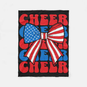 Coquette Cheer Bow Sport Cheerleader Usa American Fleece Blanket