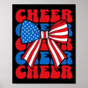 Coquette Cheer Bow Sport Cheerleader Usa American Poster