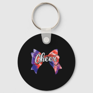 Coquette Cheer Bow Tie Dye Funny Cheerleader Cheer Key Ring