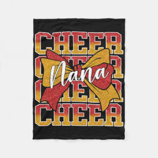 Coquette Cheer Nana Bow Cheerleader Cheerleading R Fleece Blanket