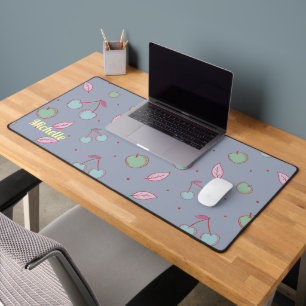 Coquette Cherries & Apple Customise Slogan or Name Desk Mat