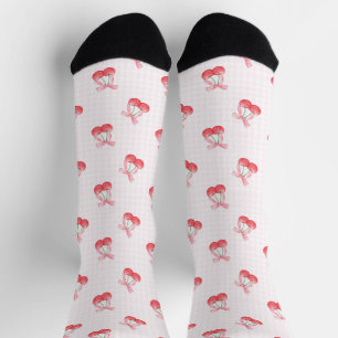 Coquette Cherries Bow Pattern  Socks