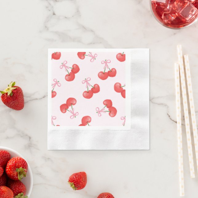 Coquette Cherries Pattern Napkin (Insitu)