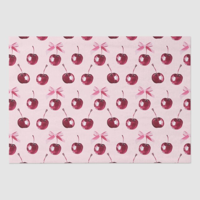 Coquette Cherries Pattern Tissue Paper (Front)