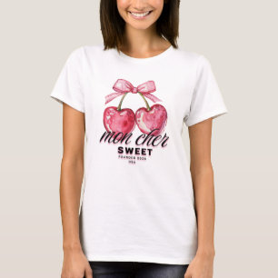 Coquette Cherries Pink Red T-Shirt