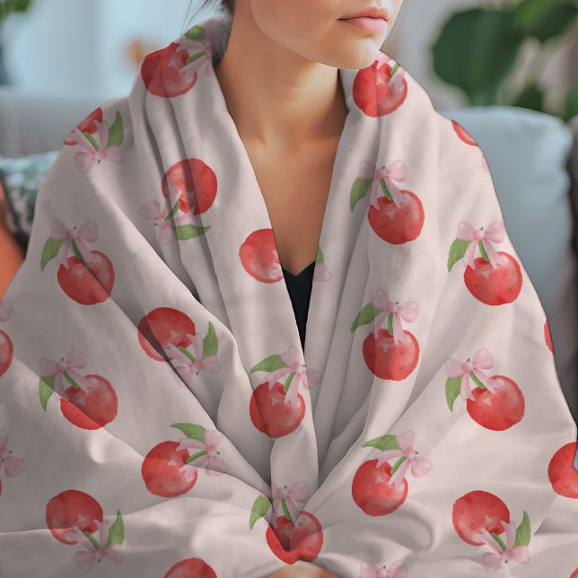 Coquette Cherry and Bow Sherpa Blanket (Creator Uploaded)